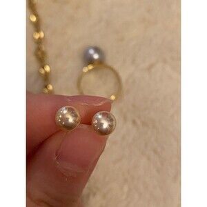 pink pearl stud 5.75mm